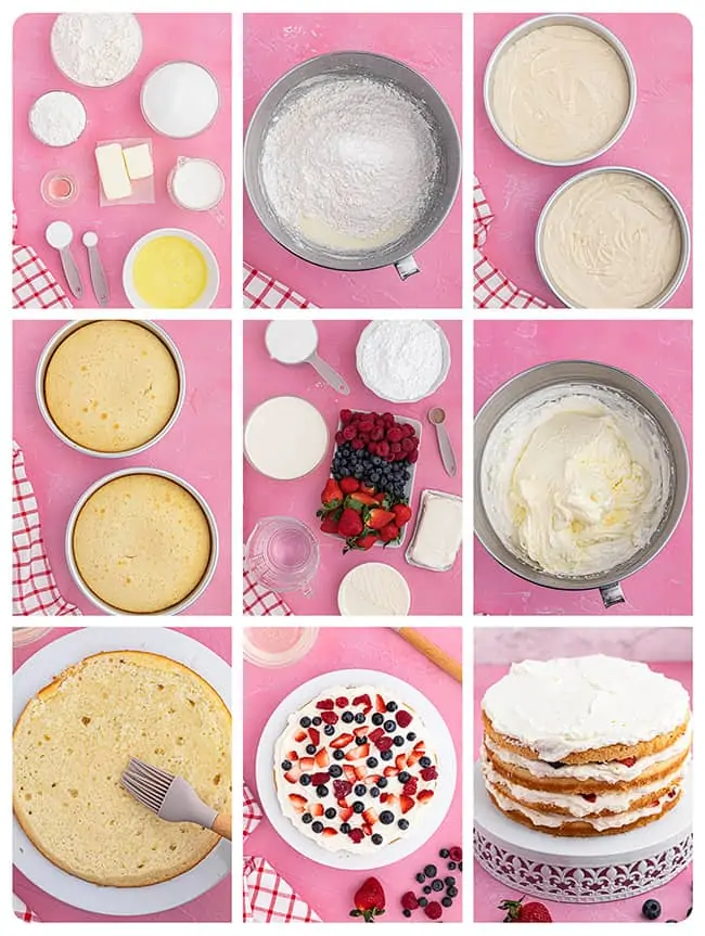 images of the steps to make chantilly cake