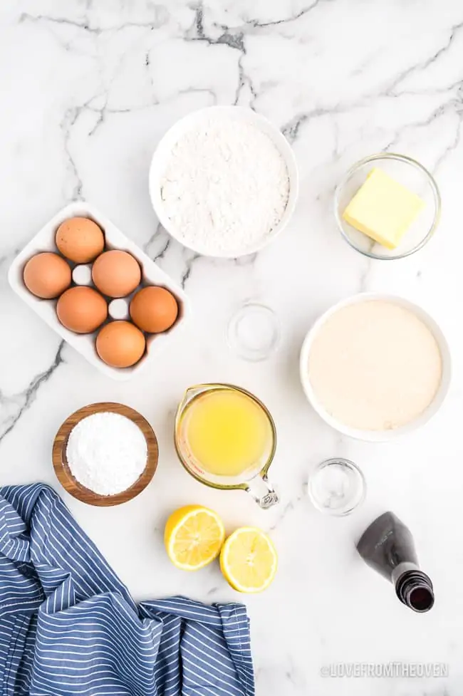 ingredients to make lemon bars