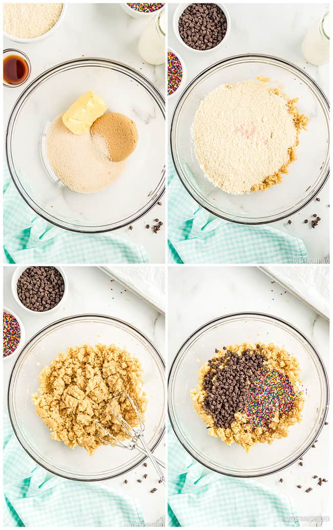 steps to make no bake cookie dough bites