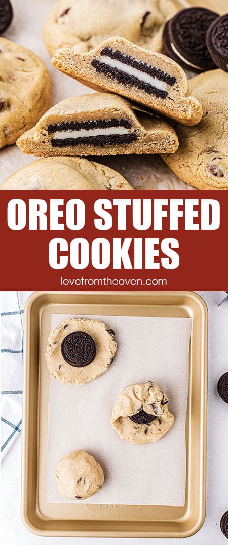 Oreos stuffed inside chocolate chip cookies 