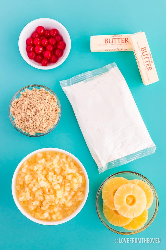 ingredients for pineapple upside down cake