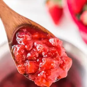 spoonful of strawberry sauce