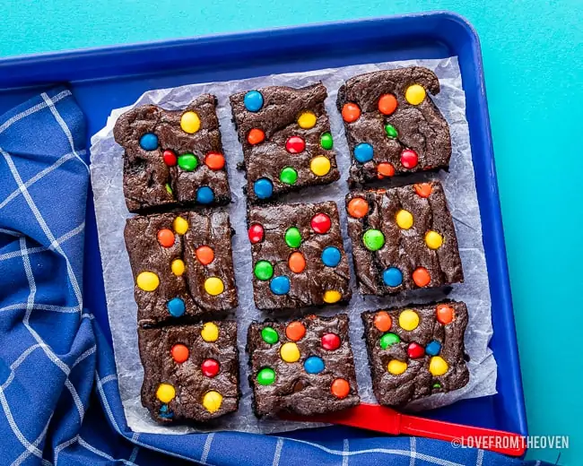 M&M Brownies • Love From The Oven