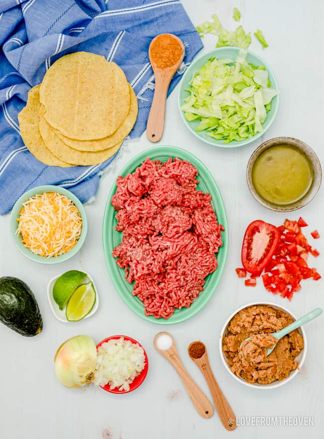 ingredients to make tostadas 