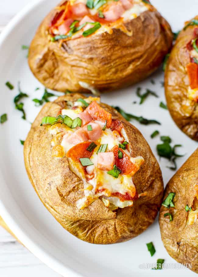 A photo of an air fryer baked potato