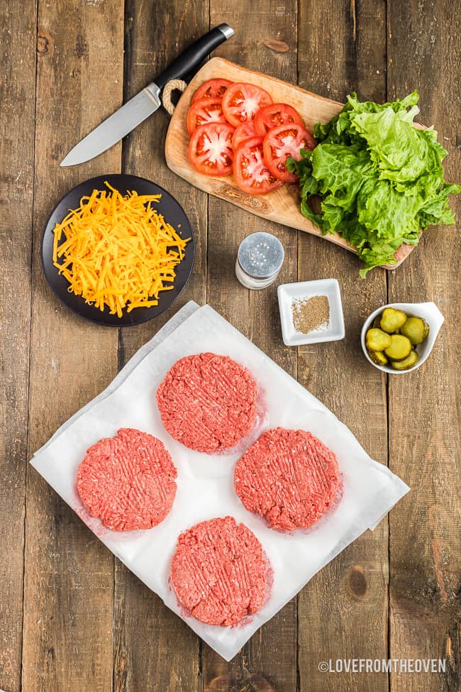 ingredients to make air fryer hamburgers