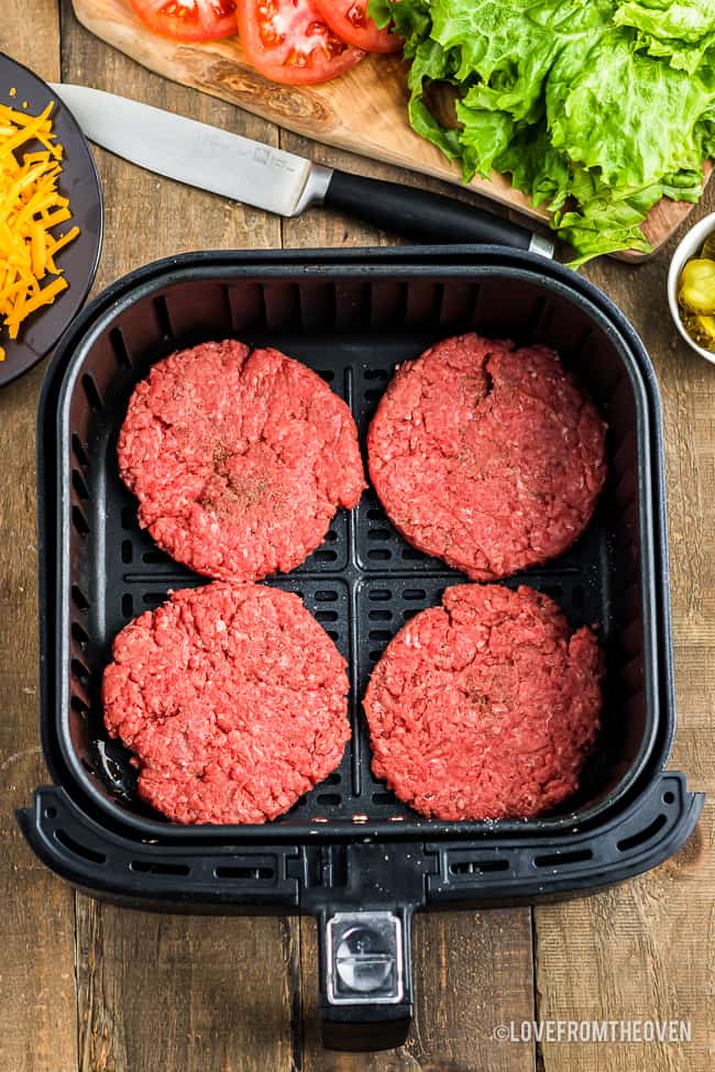 hamburgers in an air fryer