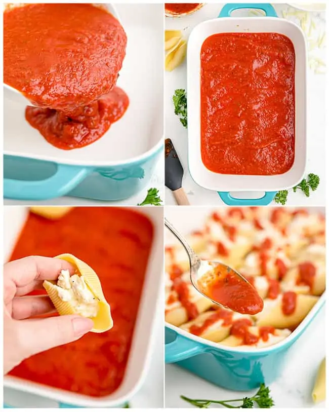 step by step photos to make cheese stuffed shells