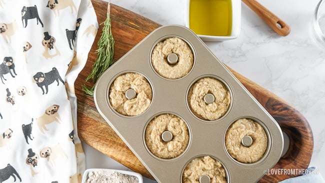 a pan of donuts for dogs