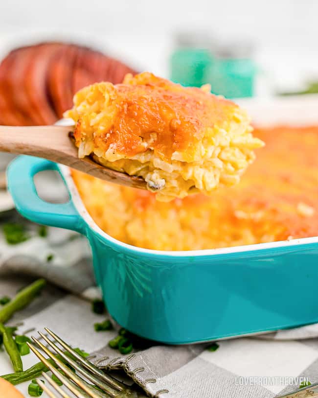 a spoonful of hashbrown breakfast casserole