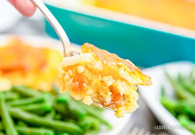 a spoonful of hashbrown casserole
