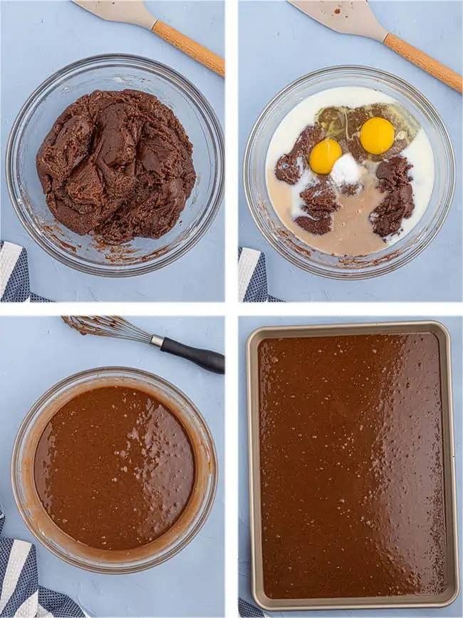 step by step photos to make chocolate sheet cake