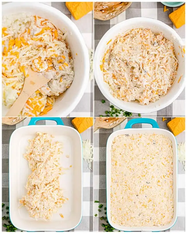 step by step photos to make a hash brown casserole