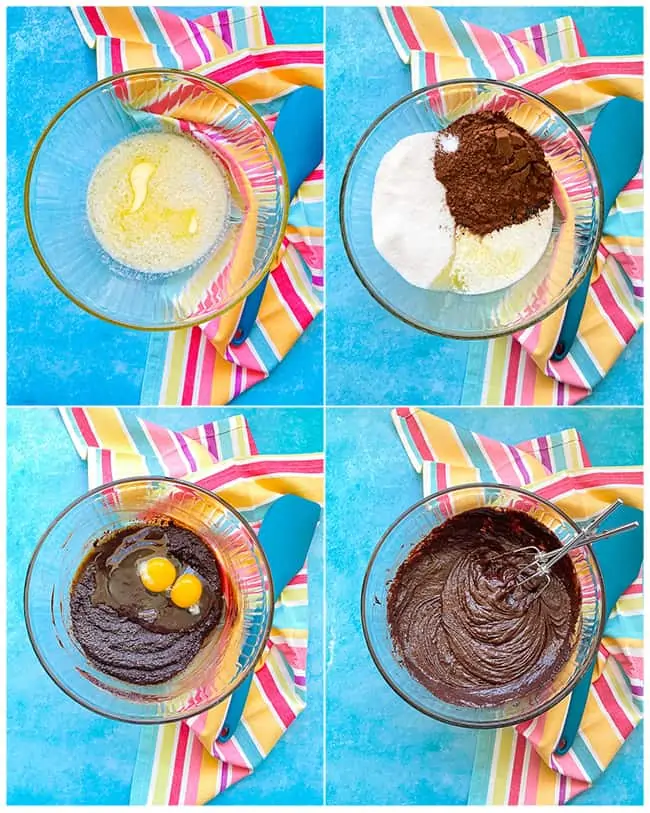 step by step photos to make mms brownies