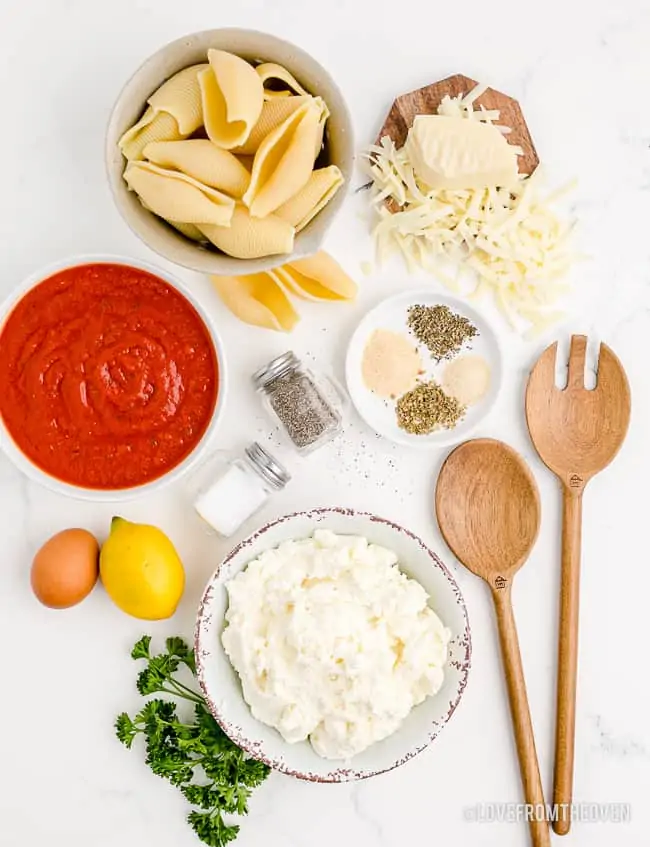 ingredients for making stuffed shells