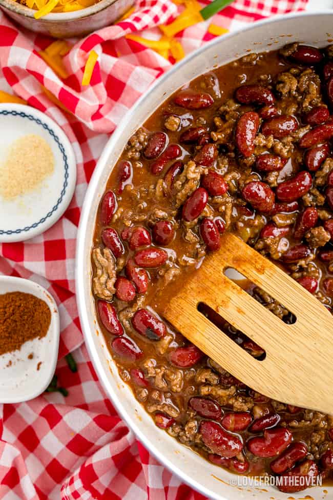 A pan of chili