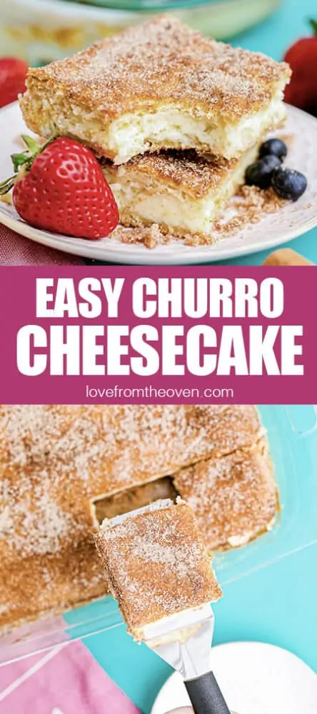 pieces of churro cheesecake