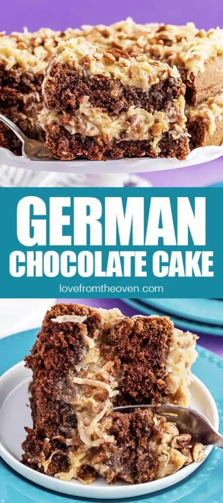 photos of a bakers german chocolate cake