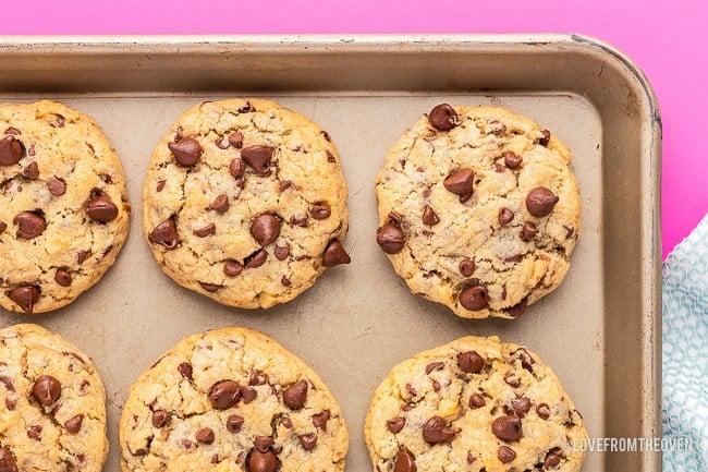 A tray of levain bakery cookies