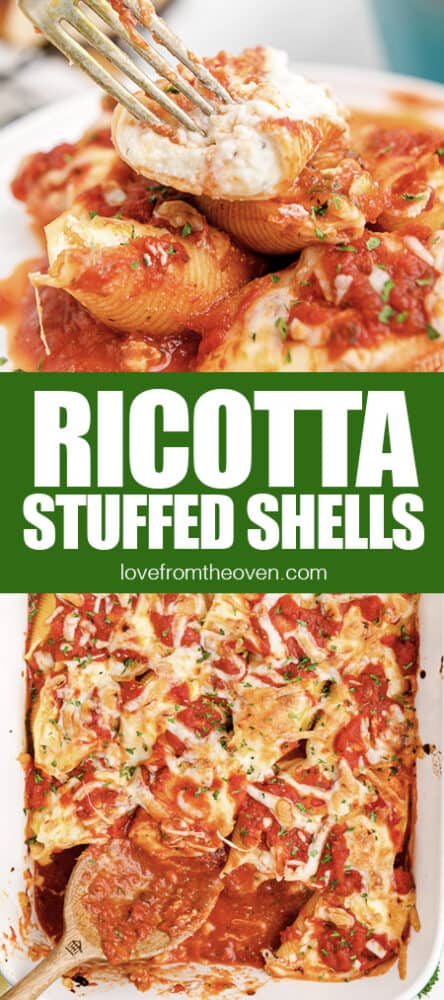 Easy Ricotta Stuffed Shells • Love From The Oven