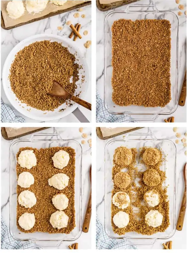 photos showing how to make fried ice cream