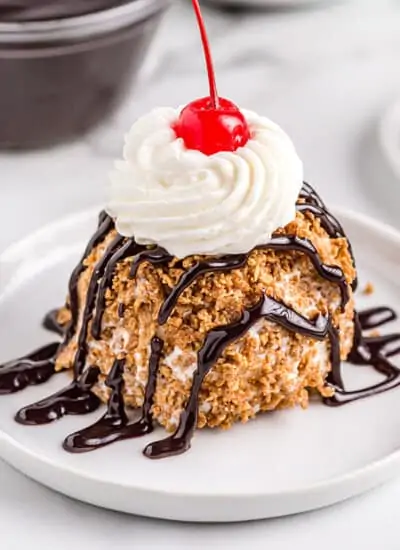 fried ice cream on a white plate