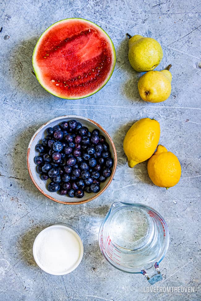 fruit on a gray background