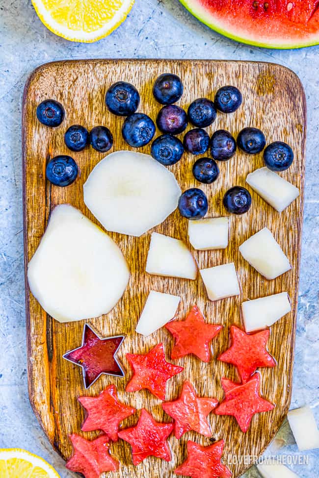 fruit on a cutting board