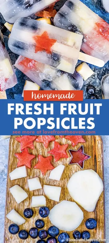 fruit popsicles and cut fruit