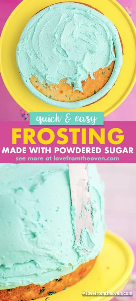 photos of homemade frosting on a cake