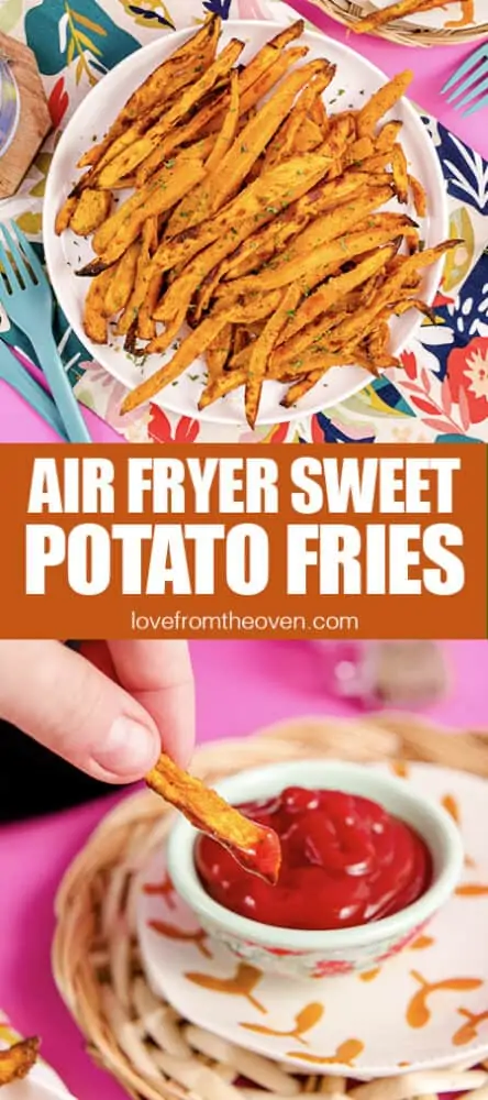 Photo of air fryer sweet potato fries.
