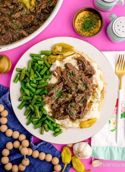 photos of mississippi pot roast on a plate