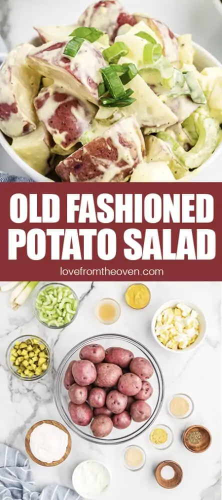 Photos of old fashioned potato salad.