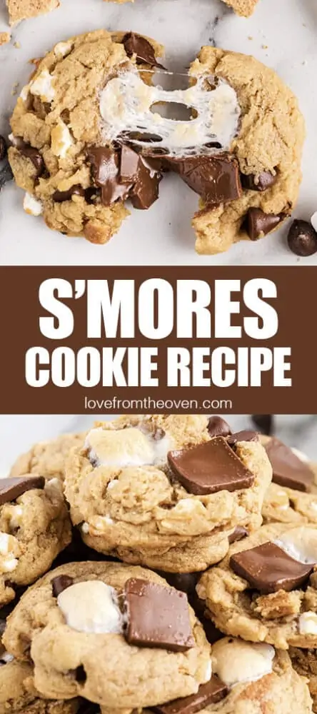 Photos of smores cookies.