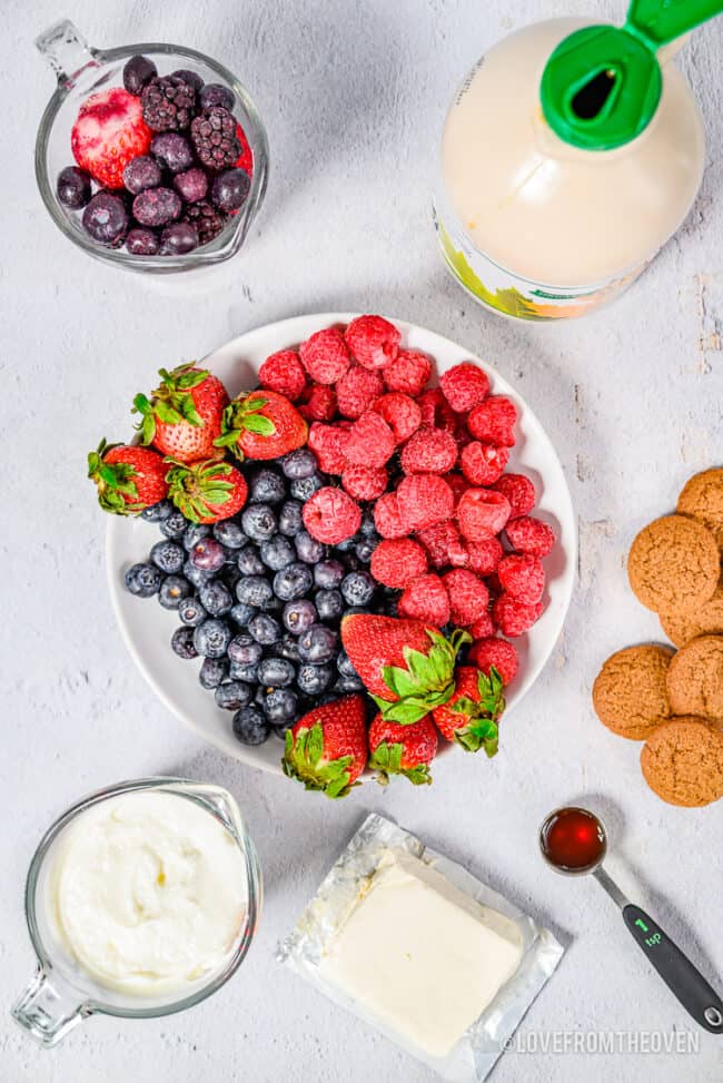 Berry Parfait ingredients.