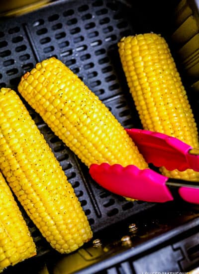 Corn on the cob in an air fryer.