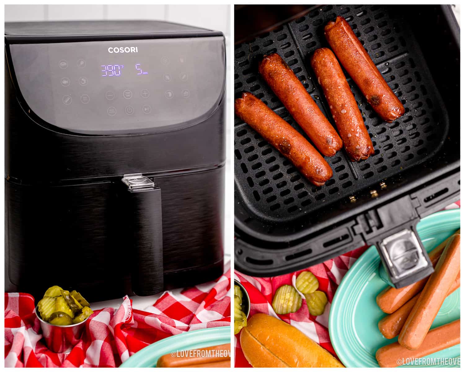 Easy Air Fryer Hot Dogs • Love From The Oven