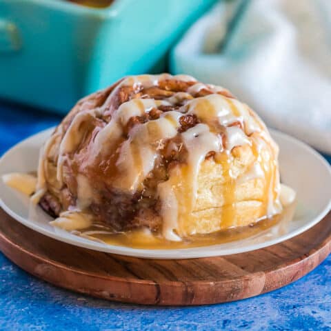 Photo of a cinnamon roll.