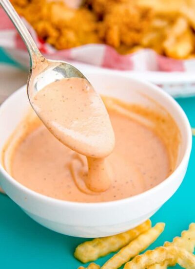 A spoonful of canes sauce.