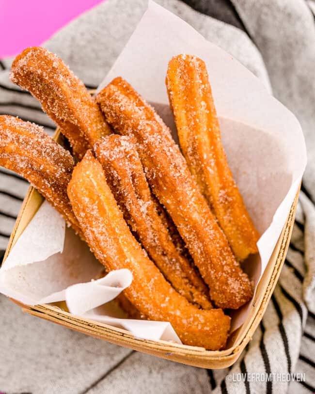 A basket of churros.