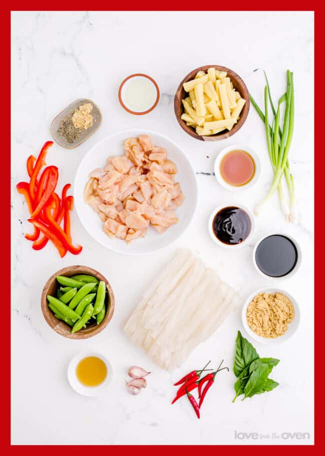 ingredients to make drunken noodles