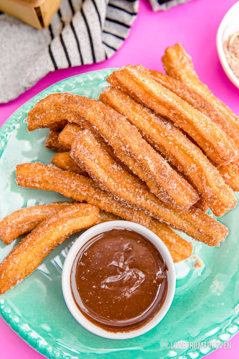 A plate of churros