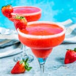 A glass of strawberry daiquiri
