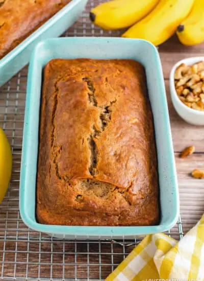 A loaf of banana nut bread