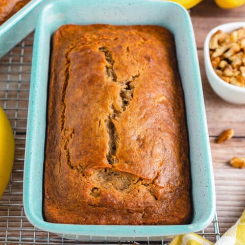 A loaf of banana nut bread