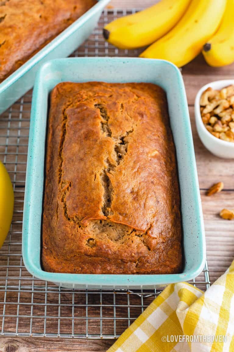 A loaf of banana nut bread