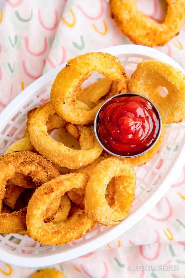 Air Fryer Frozen Onion Rings - From My Pantry