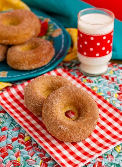 plate of apple cider donuts