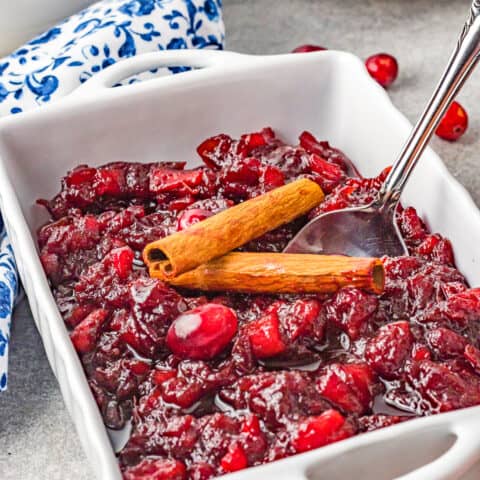 Apple Cranberry Sauce in a dish.