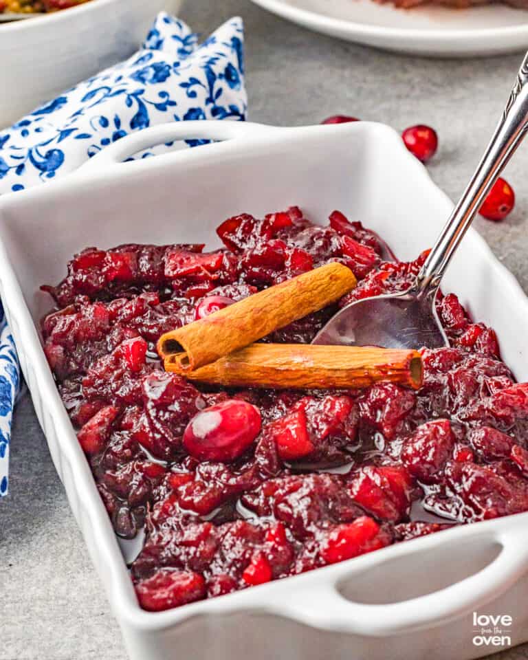 Apple Cranberry Sauce in a dish.
